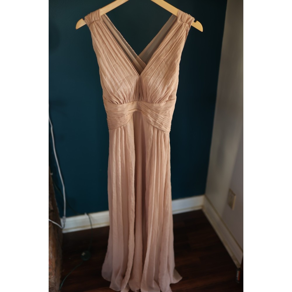 ASOS  Bridesmaid ruched bodice drape maxi dress with wrap waist in blush